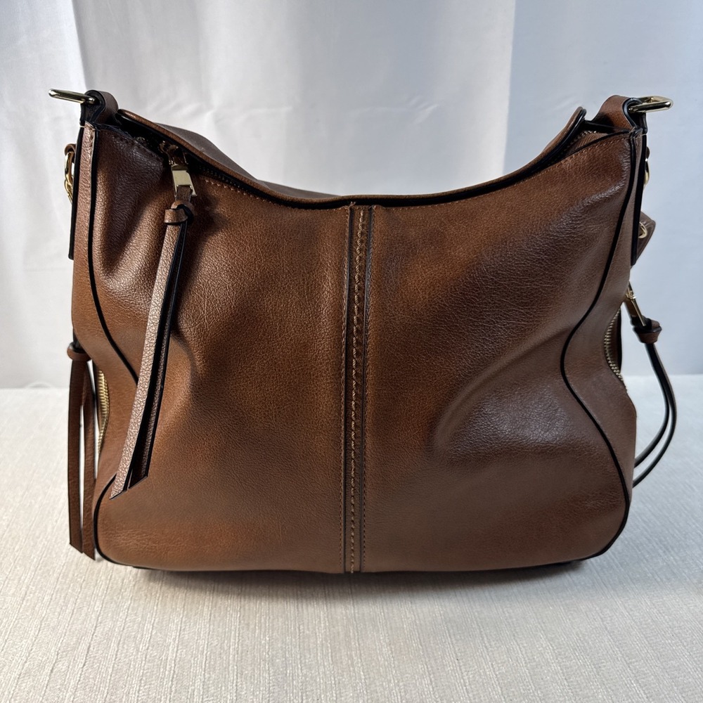 Realer Women's Large Handbag Cognac W/gold Accents